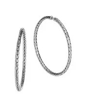 John Hardy Sterling Silver Classic Chain Large Hoop Earrings