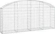 Arched Gabion Basket 200x30x80/100 cm Galvanised Iron - Rust-Resistant Garden Planter for Outdoor Landscaping, Durable & Stylish Solution for Plants & Flowers