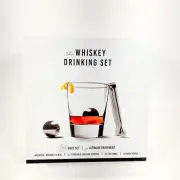 The Whiskey Drinking Gift Set 2 Stainless Steel Rock Balls 1 Glasses New