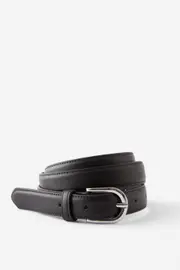 [Supré] Supré - Classic Round Buckle Belt - Black/silver L/XL BLACK/SILVER
