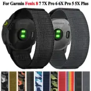 Nylon Hook Loop Strap Watch Band For Garmin Fenix E 8 7 7X 6 6X 3 5 5X Plus Epix