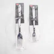 Daiso Flatware Dinner and Dessert Fork Black White Faux Marble Granite Pattern