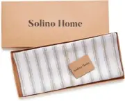 Solino Home Linen Natural & White Stripe Table Runner 16X90 inches – Pure Linen