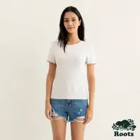 在飛比找momo購物網優惠-【Roots】Roots女裝-率性生活系列 有機棉短袖圓領上