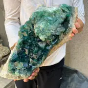24lb NATURAL Green Cube FLUORITE Quartz Crystal Cluster Mineral Specimen
