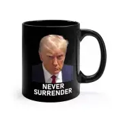Trump Mug Shot Never Surrender Coffee Mug