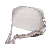 Crossbody Bag For Women, Small Leather Camera Purse Thick Strap Cross-Body Bags, Triple Zip Shoulder Bag,White