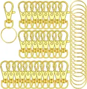 120PCS Premium Swivel Lanyard Snap Hook with Key Rings, Metal Keychain Hooks for