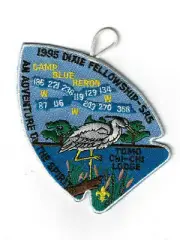 1995 Dixie Fellowship Patch OA Area SE5 Host Tomo Chi-Chi 119 Blue Heron [PD303]
