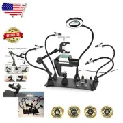 Extra Large Magnetic Helping Hands Soldering Station with 3X LED Magnifier