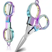 Versatile Folding Scissors - Stainless Steel Mini Shears for Home, Office, Craft