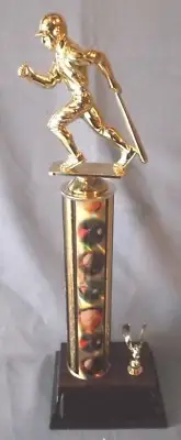 gold male BASEBALL trophy award theme column weighted base eagle trim
