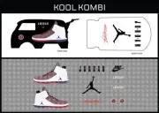 HotWheels(1/64), Kool Kombi "Air Jordan 032" Waterslide,PrintedWhiteFirst,Decals