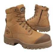 Oliver work boots 45632z AT's wheat safety lace zip sider + FREE 5 beannies