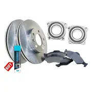 Front Wheel Bearing Hub Assembly + Brake Rotor Pad Kit for Honda Accord CB9