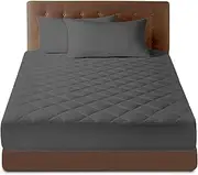 GC GAVENO CAVAILIA Single Mattress Protector (90x190 Cm) - 30cm Deep Quilted Mattress Protector Anti-Allergy & Breathable Easycare Fitted Mattress Bed Cover Charcoal