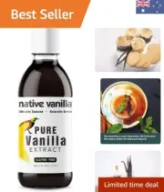Pure Vanilla Extract – 118ml 4 oz - Made from Premium Vanilla Bean Pods – for...