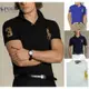 【歐美服飾】男生 Polo 刺繡 金色大馬 POLO衫 短袖POLO衫 翻領短T 優質網眼純棉