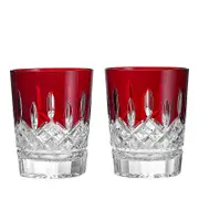 Waterford Lismore Red Double Old Fashioned Glasses, Set of 2