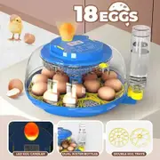 18 Eggs Incubator Hatcher Automatic Double Layer Hatching Machine for Chicken Duck Quail Bird Goose Turkey with Auto Turner Water Adding LED Candler