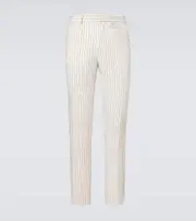 [Tom Ford] Tom Ford Dyllan pinstripe wool and silk suit pants AU 93 white