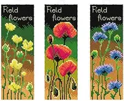 Wizardi Counted Cross Stitch kit with Plastic Canvas Bookmarks "Wild Flowers" Set of 3 Designs 8705 Orchidea