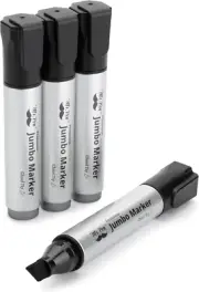 - Jumbo Permanent Markers, 4 Pack, Chisel Tip, Black, Thick, Large, Wide Tip