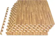 Wood Grain Puzzle Mat 1/2-In, 6 EVA Foam Interlocking Floor Tiles (24SQ FT) for