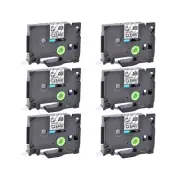 6PK 1/2inch 12mmBlack on Clear TZ-131 Label tape TZ TZe 131 For Brother P-touch