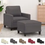 Sofa Chair with Footstool Single Sofa Lounge Sofa Armchair Faux Leather vidaXL