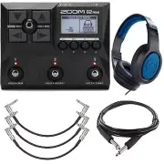 Zoom G2 Four Multi-Effect Guitar Pedal with Stereo Headphones and Pig Hog Cables