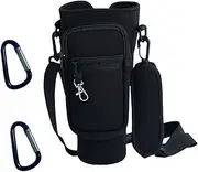 [MEZOKUCEL] Water Bottle Carrier Bag 40 Oz Neoprene Water Bottle Holder Pouch with Adjustable Strap Stanley Cup Bag with Cell Phone Pocket, Card Pocket Keychain Multifunctional Bottle Pouch