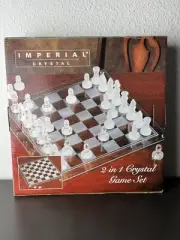 New In Box Imperial Crystal 2 in 1 Game Set Checkers And Chess