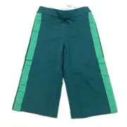 New Janie and Jack Girl Wide Leg Pants Green Side Stripe Size 2T