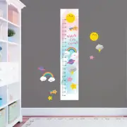 Cute Weather Sun Clouds Custom Measuring Height Growth Chart + 8 Wall Stickers