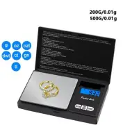 200/500g x 0.01g High Precision Digital Kitchen Scale Gold Balance Weight Gram