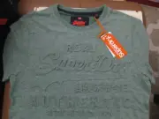 NEW Superdry Vintage Authentic Embossed T-Shirt Cloverfield Green BRITISH DESIGN