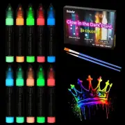 Fabric Paint 10 Colors Glow in the Dark Paint 3D Permanent Acrylic Textile Paint