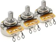 CTS 450 A250K Pots Short Split Shaft 1/4 Inch 10% Audio Taper Potentiometers for Electric Guitar Bass (Set of 3)
