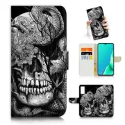 ( For Vivo Y22s ) Wallet Flip Case Cover AJ24327 Snake Skull
