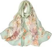 [Generic] 160x50cm Women's Chiffon Print Shawl, Lightweight Soft Wrap For Spring Summer