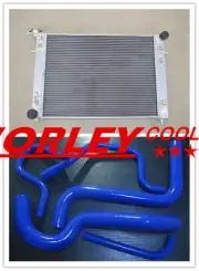 44MM 2ROW Aluminum Radiator + Blue Hoses for Holden Commodore VS V6 3.8L AT new
