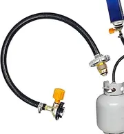 LP Refill Adapter Transfer Hose with Shut-off Valve, High-Performance Control Valve: The Outdoor Cylinder Connection Extension for Grill, Heating, Camp Cooker, Cooking Appliances and Appliances