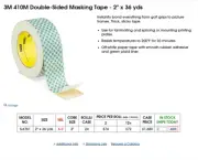 3M Scotch #410M Double Sided Masking Tape, 2" x 36 yd (Single Roll)
