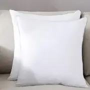 Gyulin 2 Pack Home Decorative 100% Cotton Canvas Square Solid Toss Pillowcase Cushion Cover Pillow Cover with Hidden Zipper Closure Only Cover No Insert Slipcovers for Couch Sofa Bed 45x45cm,White