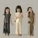 Baby童衣 兒童韓版套裝 女童夏季無袖套裝 簡約素色外出服 89074