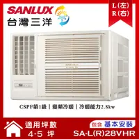 在飛比找誠品線上優惠-【SANLUX 台灣三洋】 4-6坪變頻R32冷暖窗型冷氣(