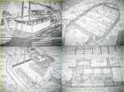 EZ Build Showboat paddle wheel or outboard driven BOAT PLAN 14 new