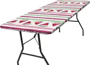 Picnic Table Tablecloth,Waterproof Elastic Edge Camping Tablecloth - Windproof Table Cover Flannel Backed Rectangle Outdoor Accessories for Indoor