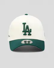 [New Era] New Era Men's Los Angeles Dodgers 9Forty A-Frame Snapback Cap in Chrome White/Walnut/Grey One Size Chrome White/Walnut/Grey